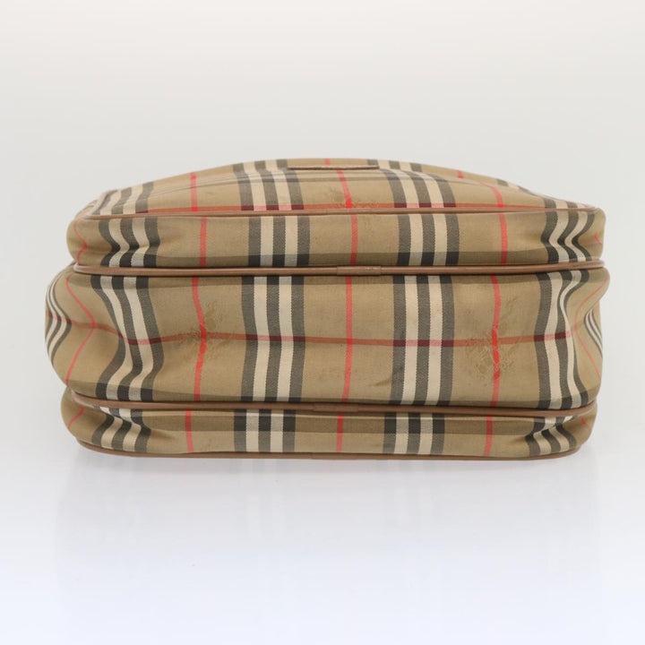 BurberrySs Nova Check Shoulder Bag Canvas Beige Auth bs12602