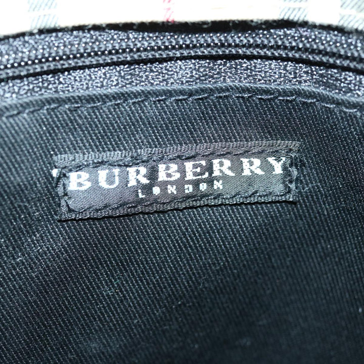 Burberry Nova Check Hand Bag Canvas Beige Auth bs12605