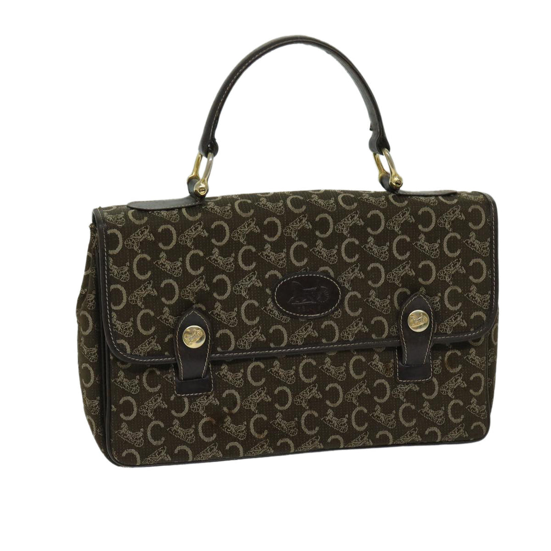 Celine C Macadam Canvas Hand Bag Brown Auth bs12634