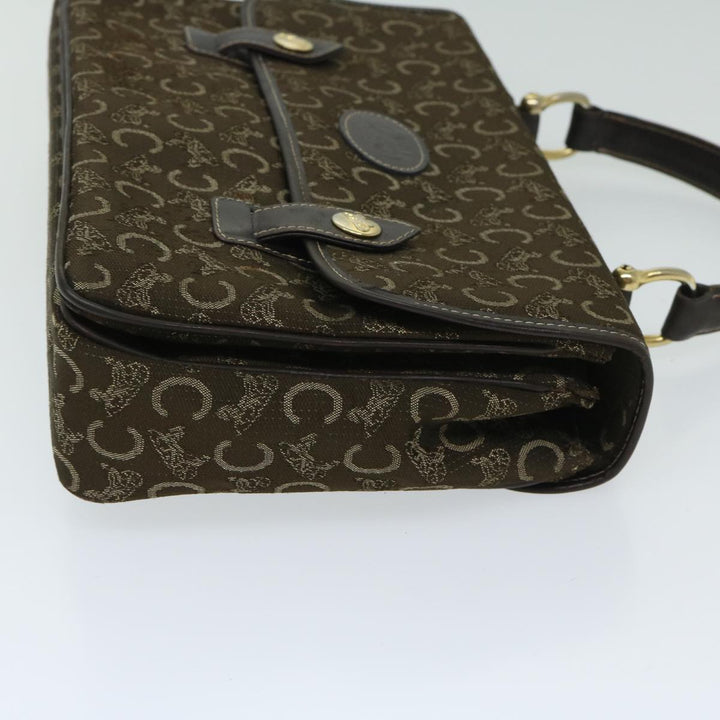 Celine C Macadam Canvas Hand Bag Brown Auth bs12634
