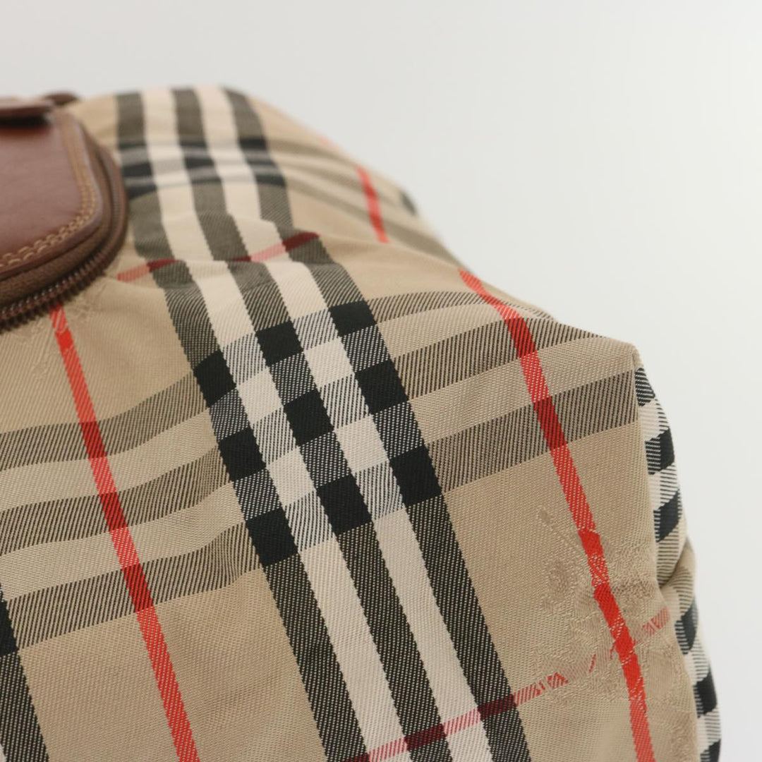 BURBERRYSs Nova Check Tote Bag Canvas Beige Auth bs12640