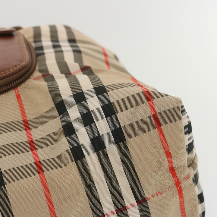 BURBERRYSs Nova Check Tote Bag Canvas Beige Auth bs12640