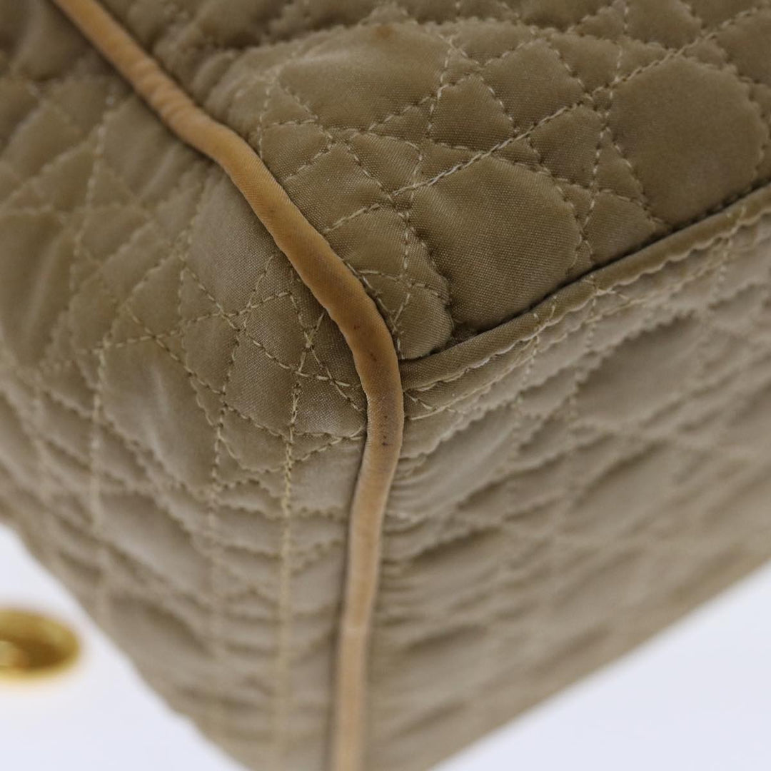 CHRISTIAN Top quality Dior Canage Hand Bag Nylon Beige Auth bs12732