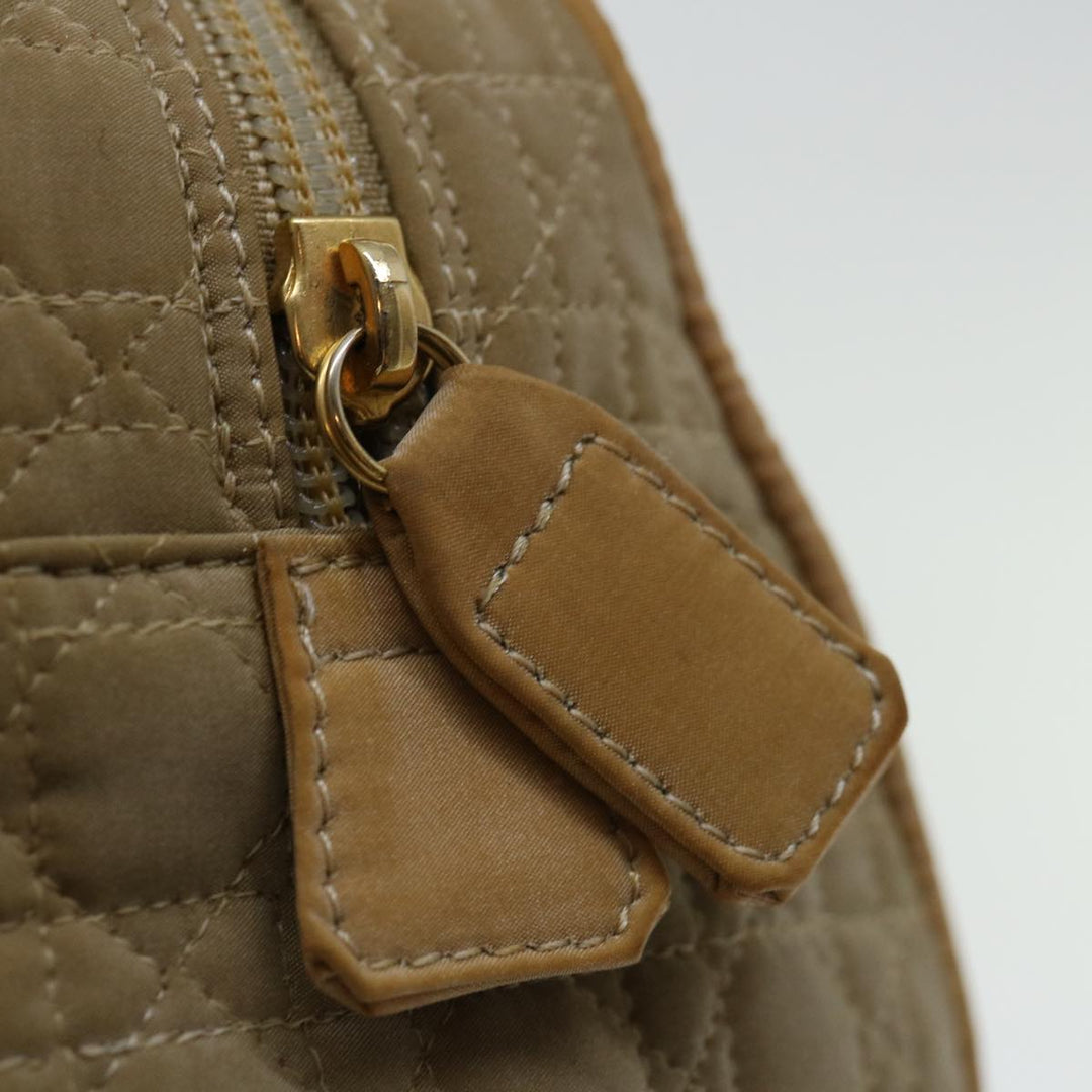 CHRISTIAN Top quality Dior Canage Hand Bag Nylon Beige Auth bs12732