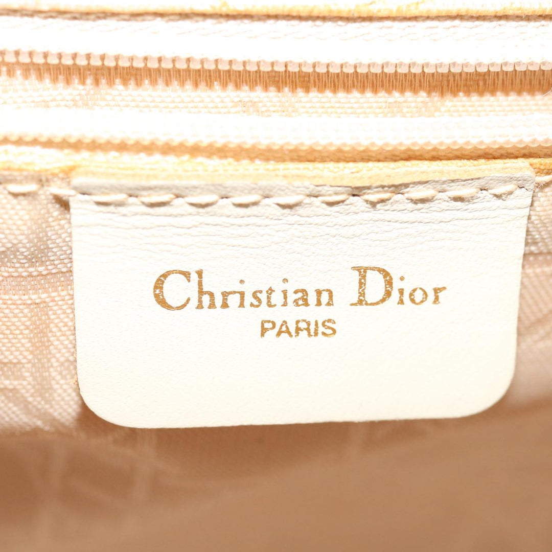 CHRISTIAN Top quality Dior Canage Hand Bag Nylon Beige Auth bs12732