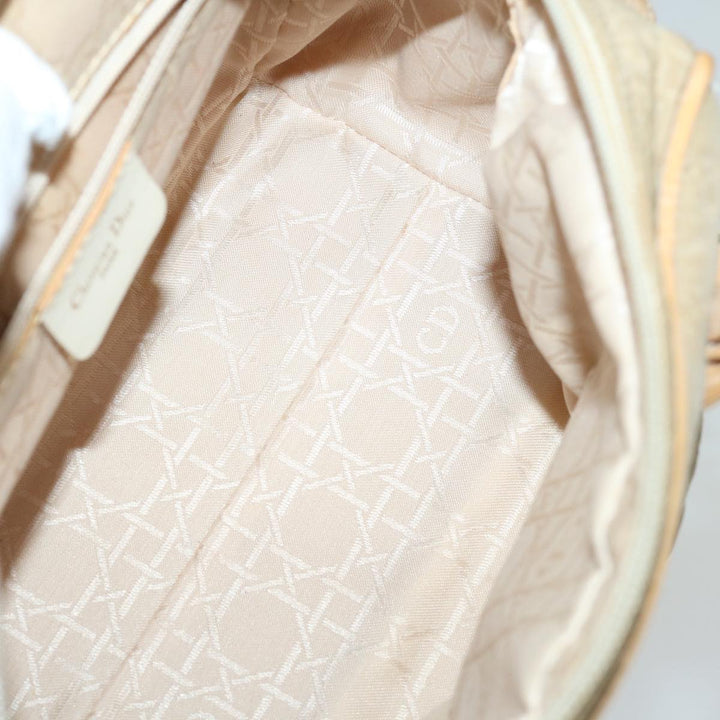 CHRISTIAN Top quality Dior Canage Hand Bag Nylon Beige Auth bs12732