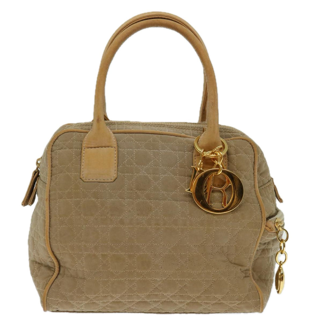 CHRISTIAN Top quality Dior Canage Hand Bag Nylon Beige Auth bs12732