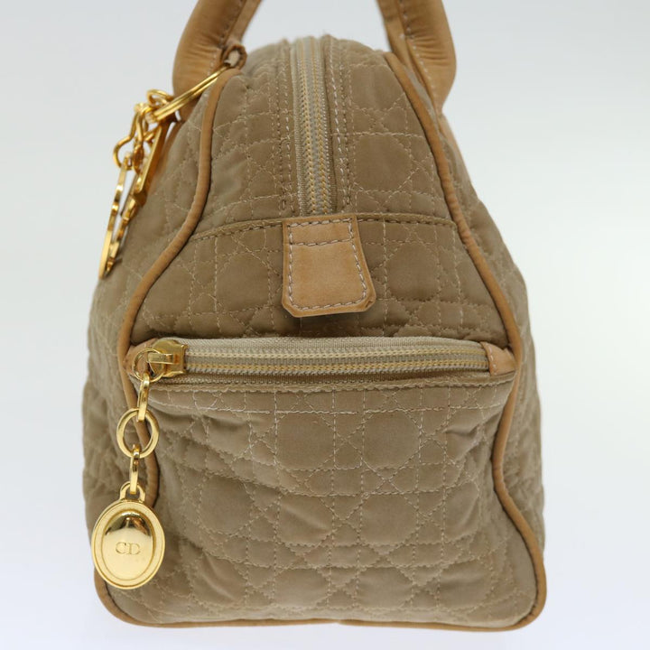 CHRISTIAN Top quality Dior Canage Hand Bag Nylon Beige Auth bs12732