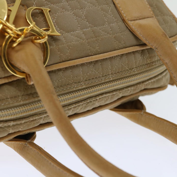 CHRISTIAN Top quality Dior Canage Hand Bag Nylon Beige Auth bs12732