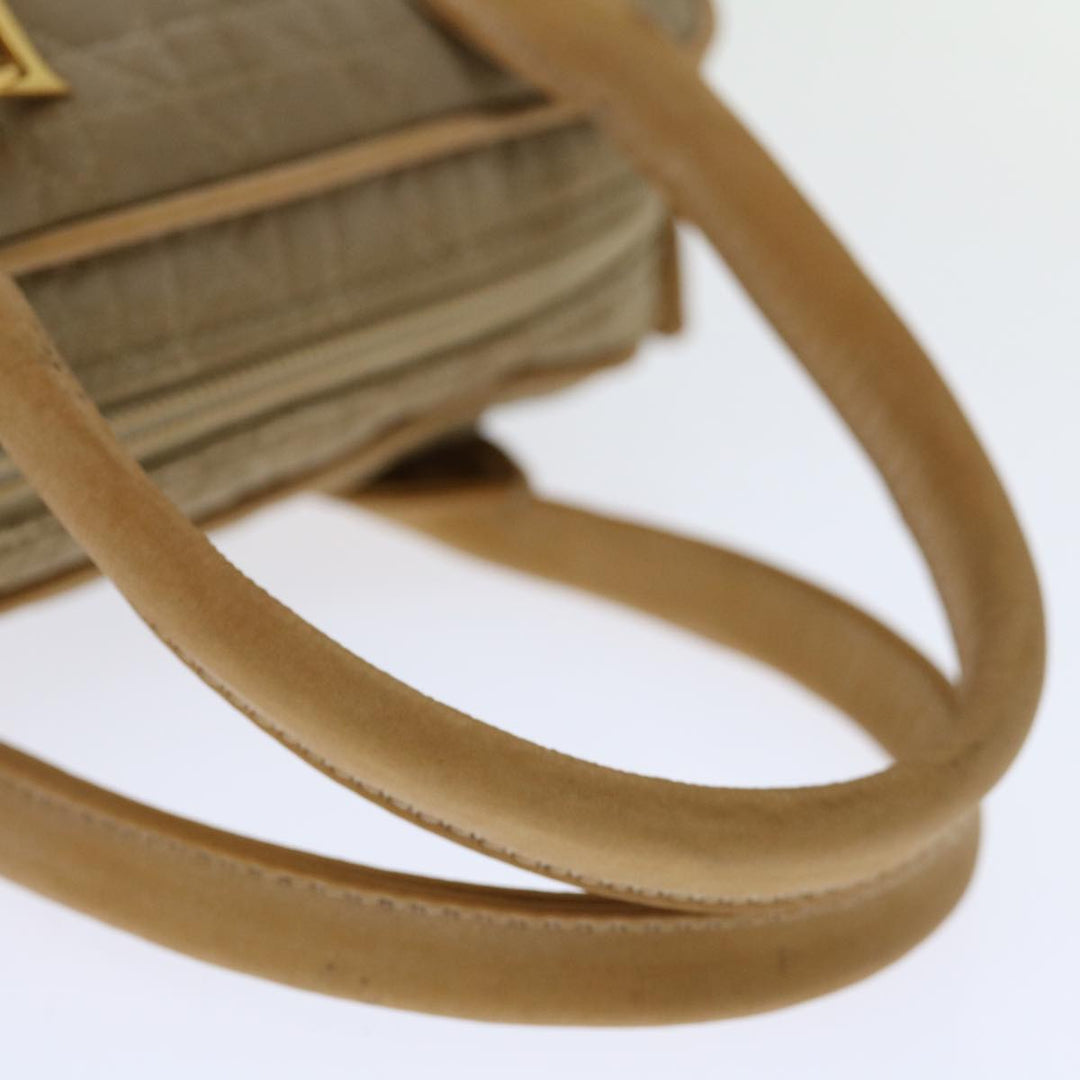 CHRISTIAN Top quality Dior Canage Hand Bag Nylon Beige Auth bs12732