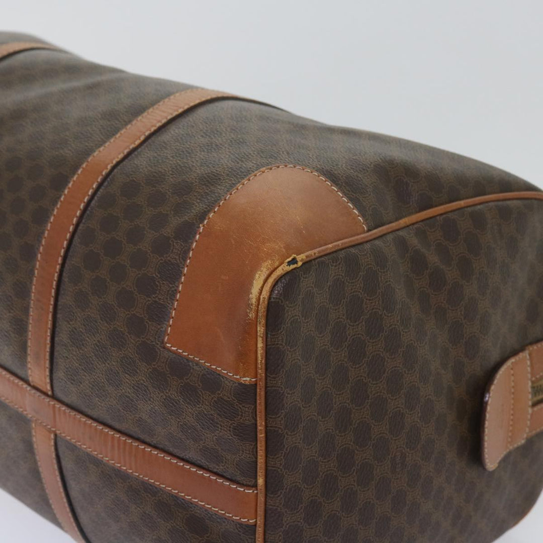 Celine Macadam Canvas Boston Bag PVC Brown  12754