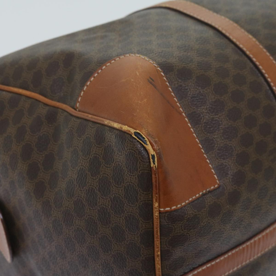 Celine Macadam Canvas Boston Bag PVC Brown  12754