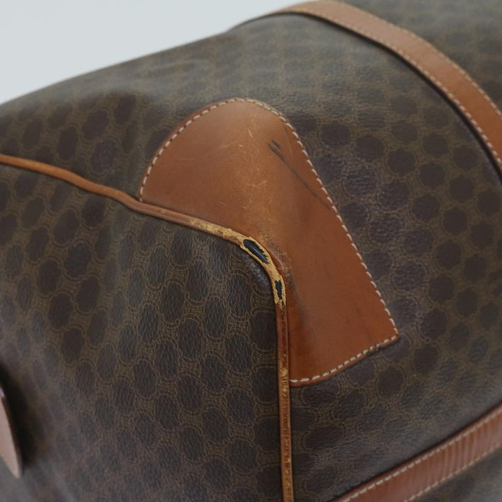 Celine Macadam Canvas Boston Bag PVC Brown  12754
