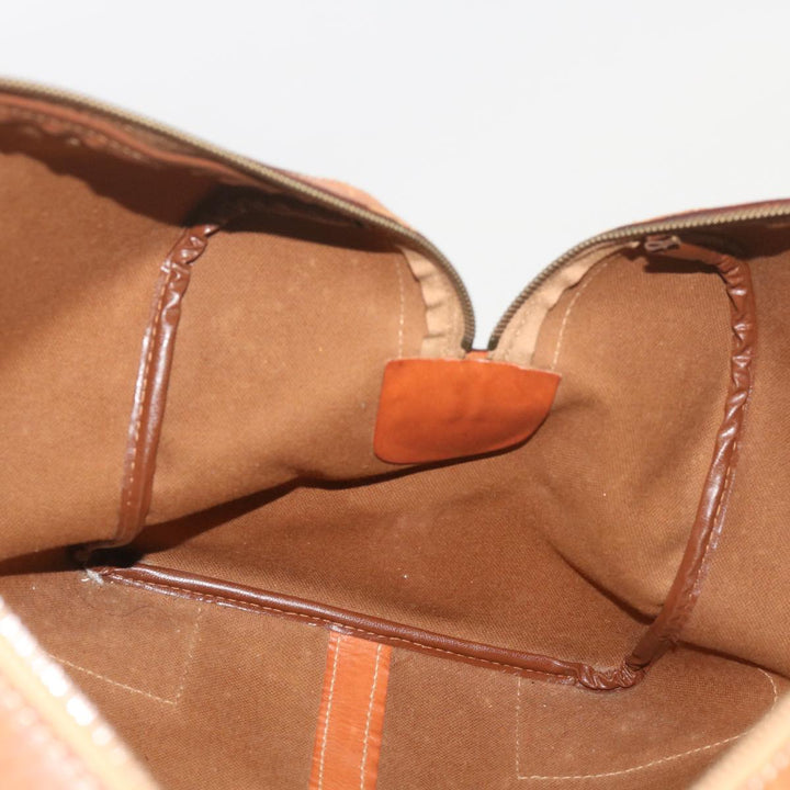 Celine Macadam Canvas Boston Bag PVC Brown  12754