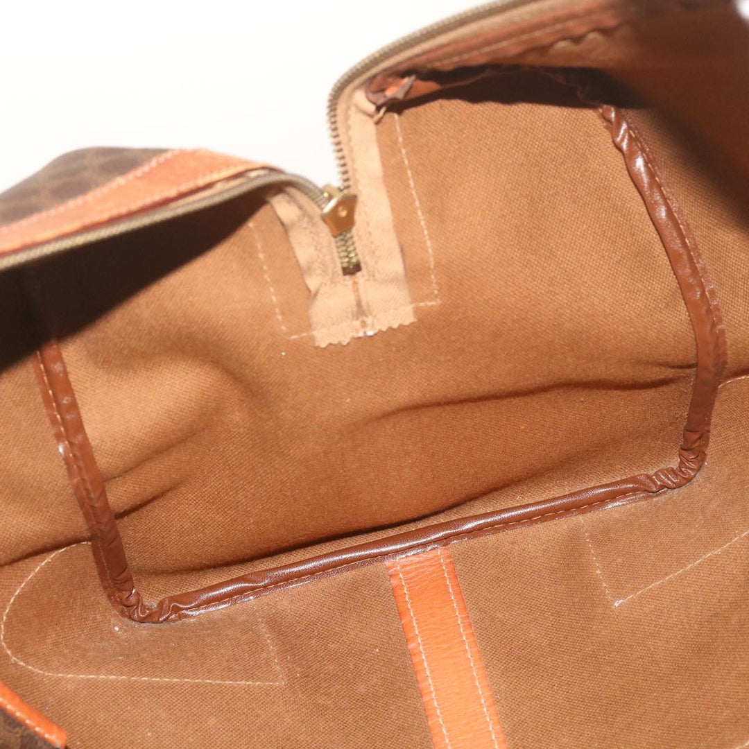 Celine Macadam Canvas Boston Bag PVC Brown  12754
