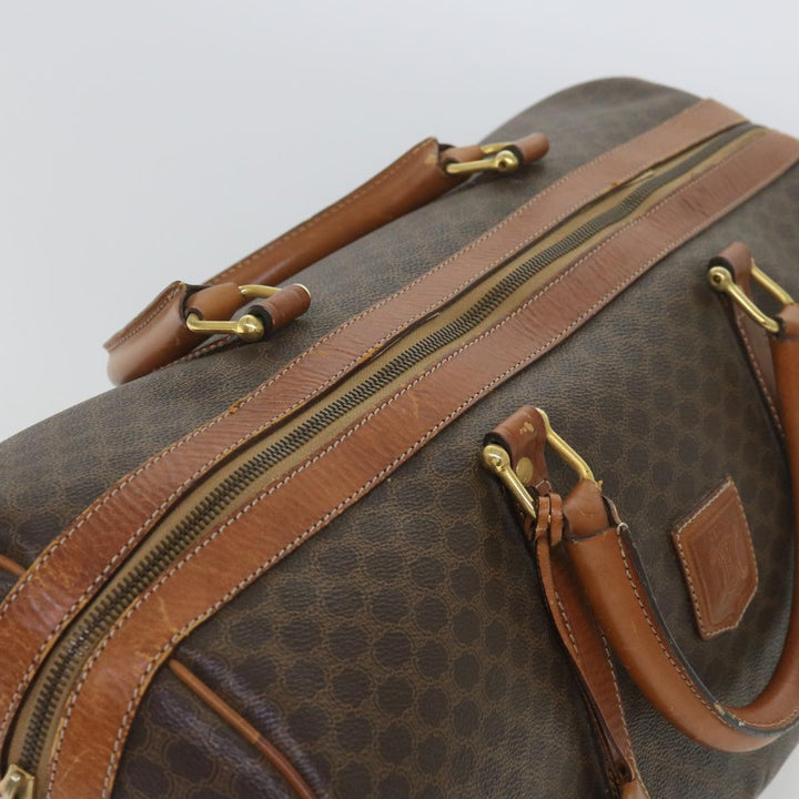 Celine Macadam Canvas Boston Bag PVC Brown  12754