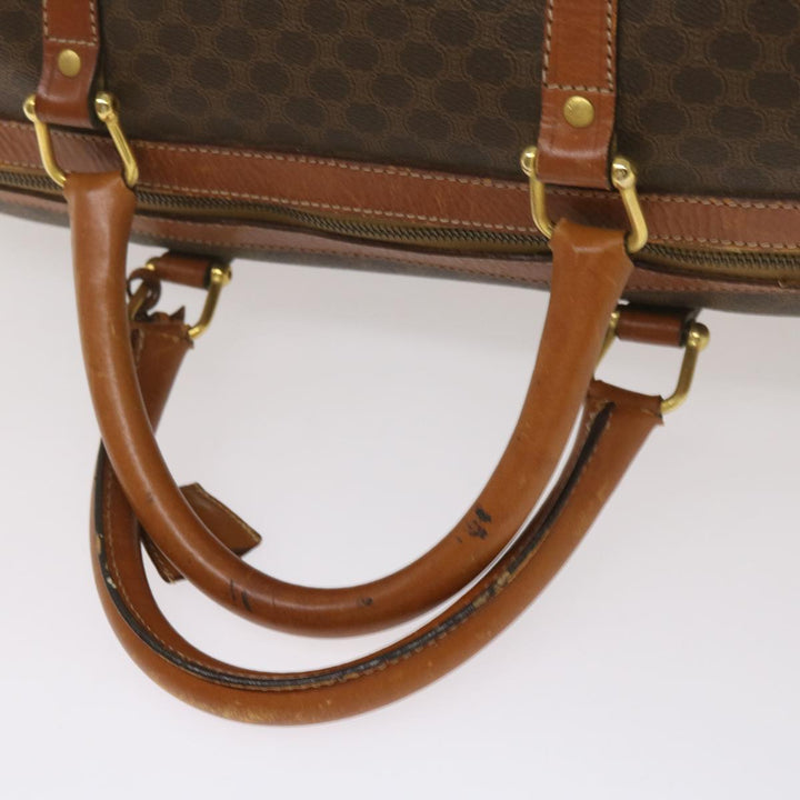 Celine Macadam Canvas Boston Bag PVC Brown  12754