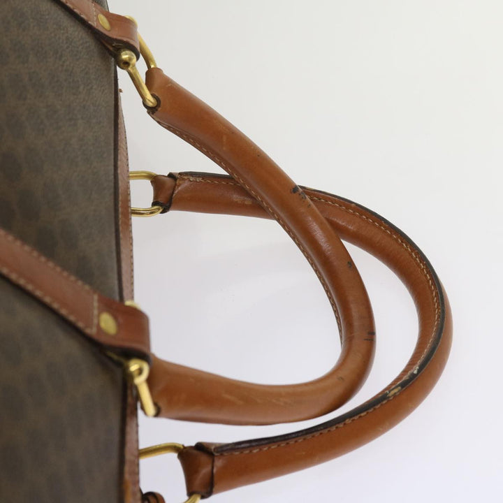 Celine Macadam Canvas Boston Bag PVC Brown  12754