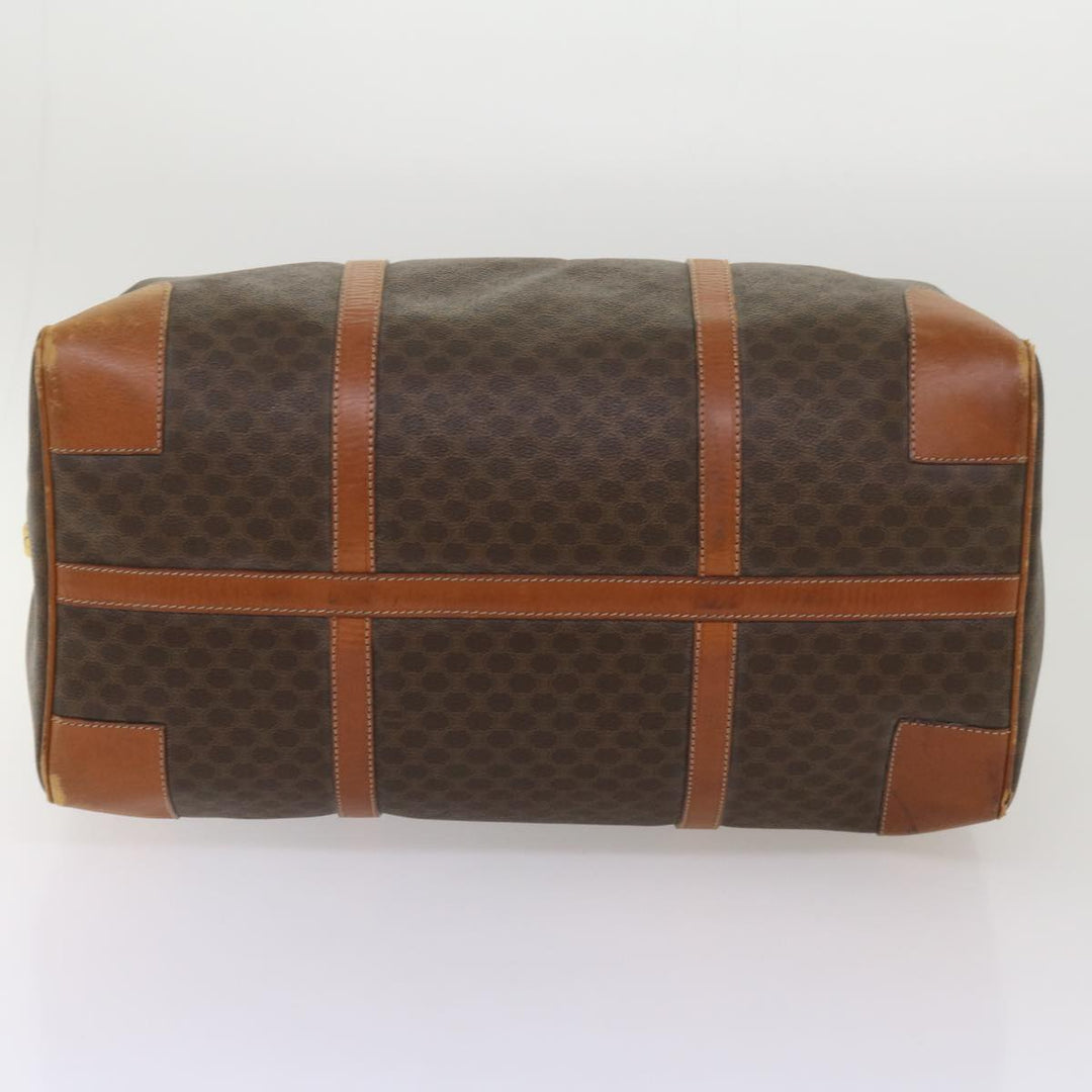 Celine Macadam Canvas Boston Bag PVC Brown  12754