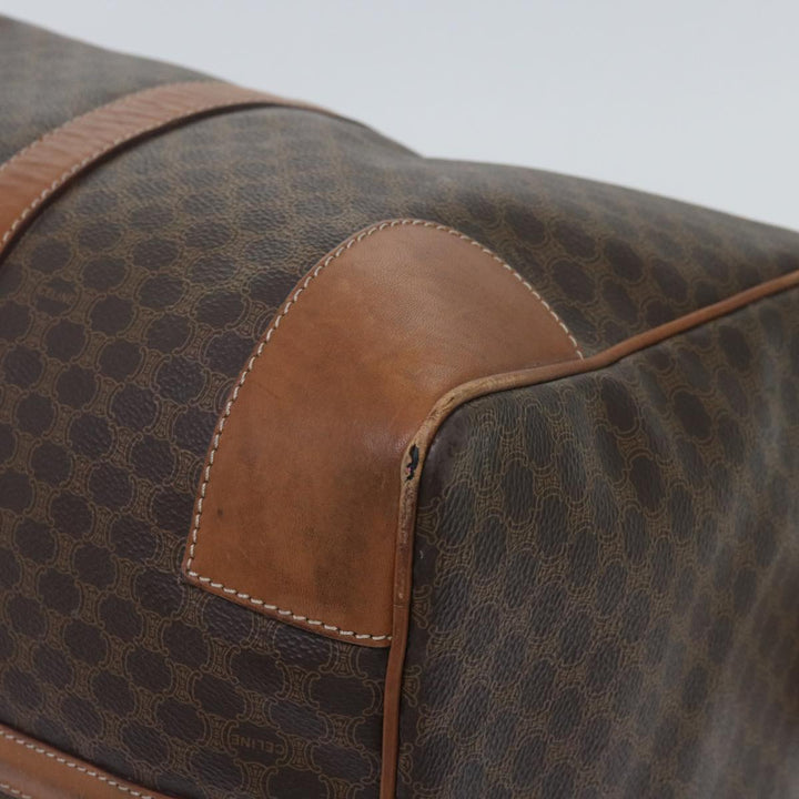 Celine Macadam Canvas Boston Bag PVC Brown  12755