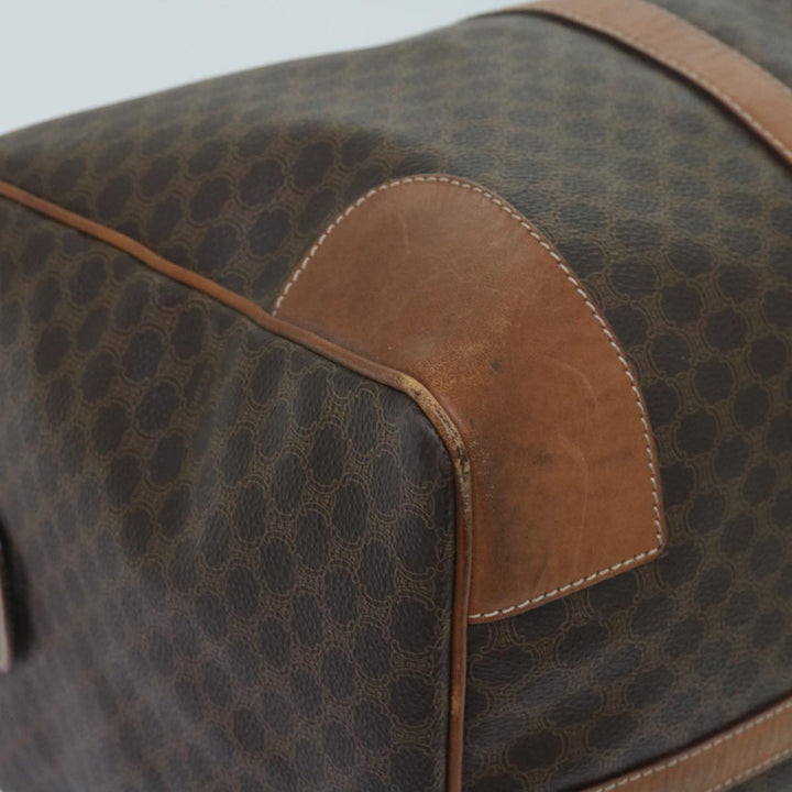 Celine Macadam Canvas Boston Bag PVC Brown  12755