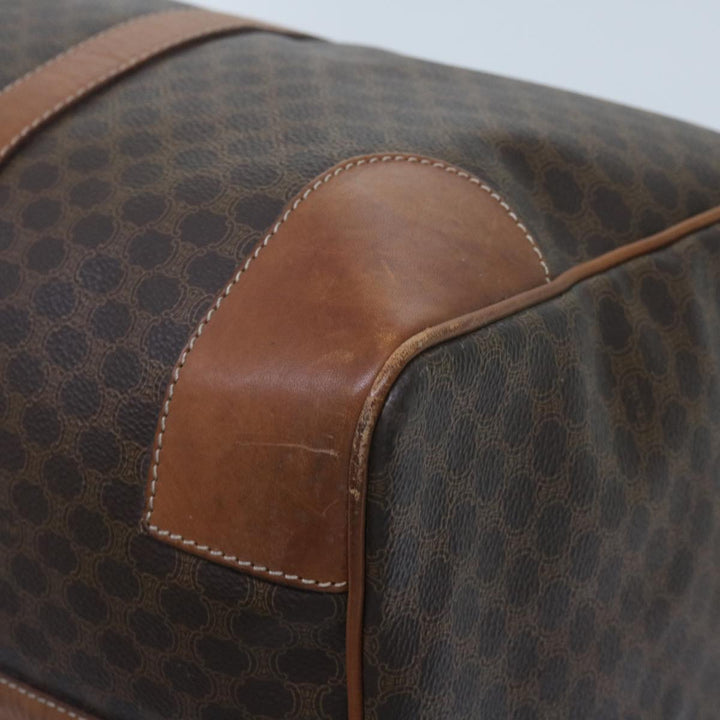 Celine Macadam Canvas Boston Bag PVC Brown  12755