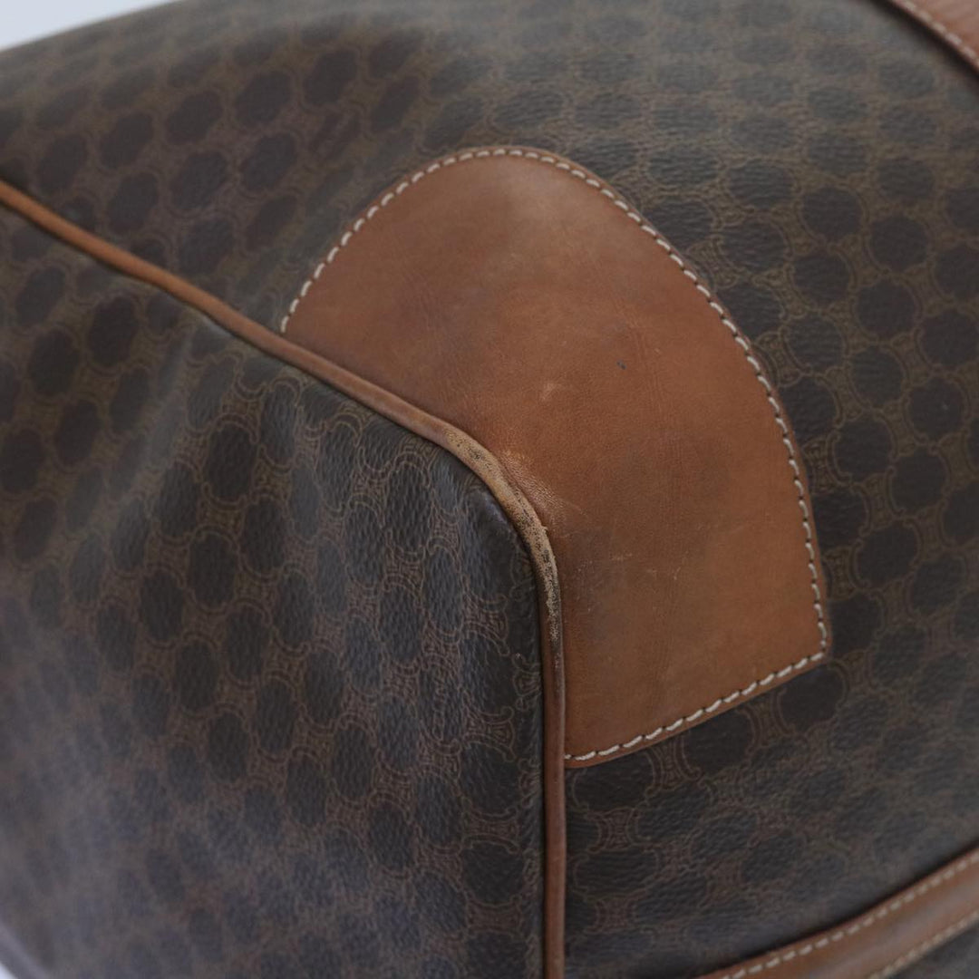 Celine Macadam Canvas Boston Bag PVC Brown  12755
