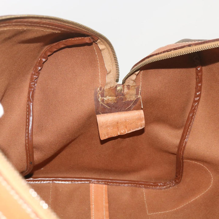 Celine Macadam Canvas Boston Bag PVC Brown  12755