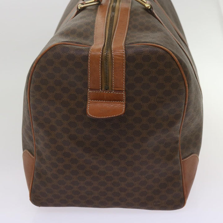 Celine Macadam Canvas Boston Bag PVC Brown  12755
