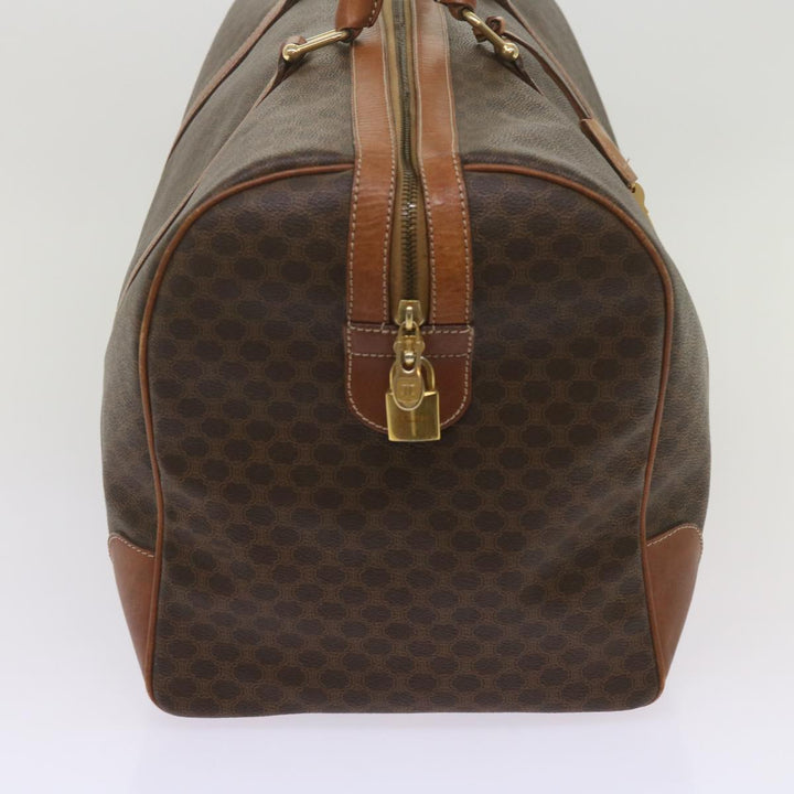 Celine Macadam Canvas Boston Bag PVC Brown  12755