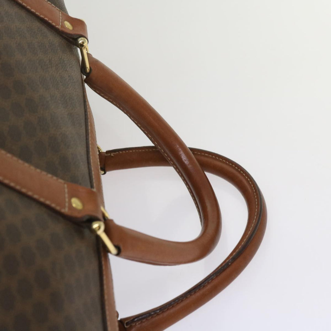 Celine Macadam Canvas Boston Bag PVC Brown  12755