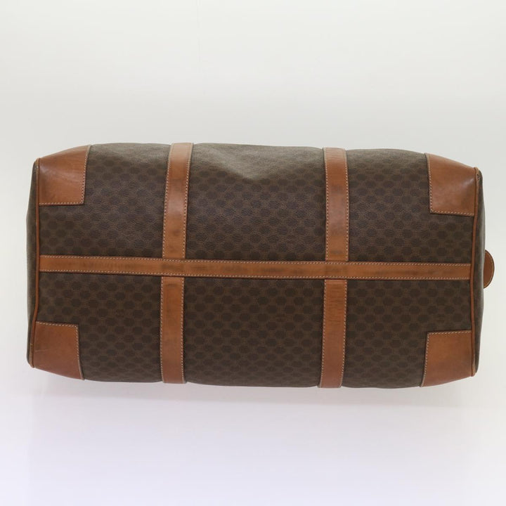 Celine Macadam Canvas Boston Bag PVC Brown  12755