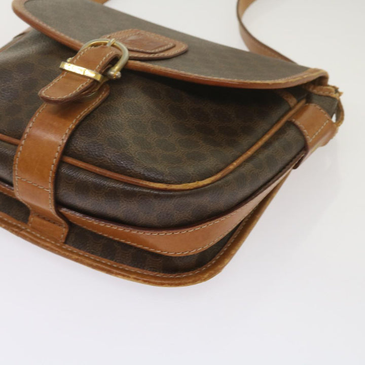 Celine Macadam Canvas Shoulder Bag PVC Brown Auth bs12757