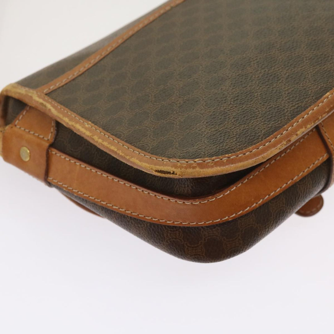 Celine Macadam Canvas Shoulder Bag PVC Brown Auth bs12757