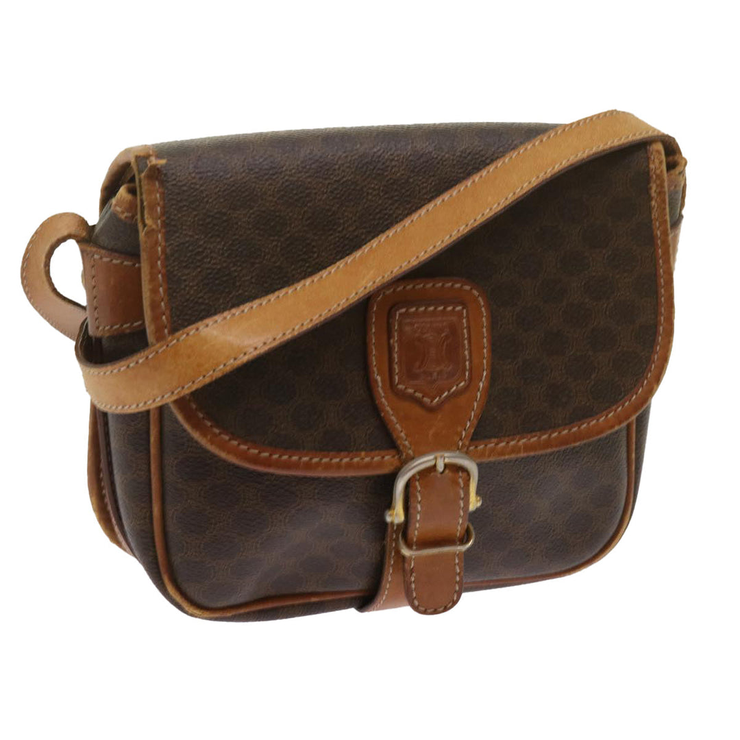 Celine Macadam Canvas Shoulder Bag PVC Brown Auth bs12757