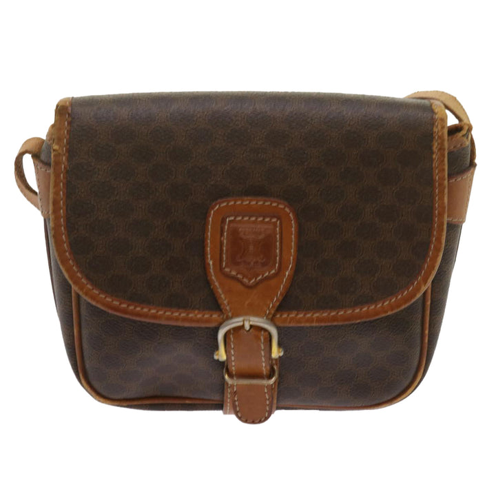 Celine Macadam Canvas Shoulder Bag PVC Brown Auth bs12757