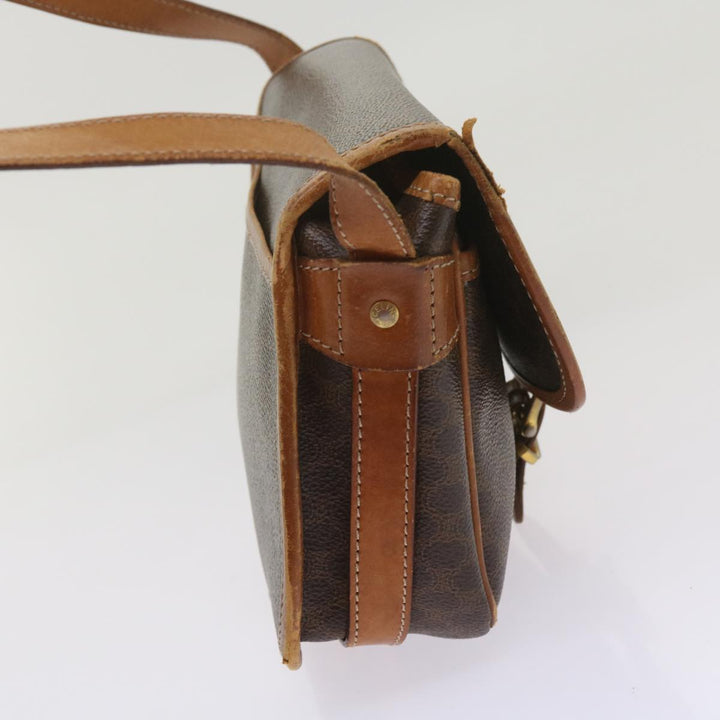 Celine Macadam Canvas Shoulder Bag PVC Brown Auth bs12757