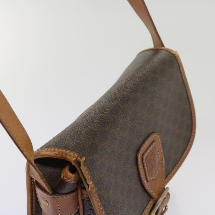 Celine Macadam Canvas Shoulder Bag PVC Brown Auth bs12757