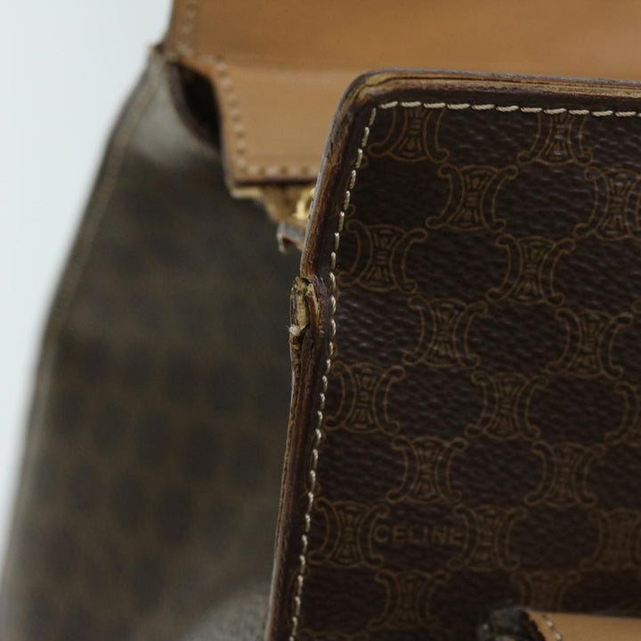 Celine Macadam Canvas Hand Bag PVC Brown Auth bs12759