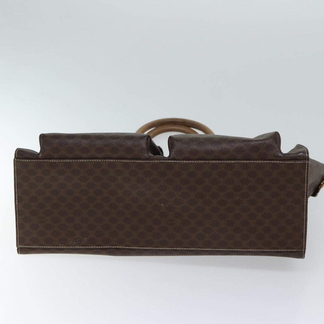 Celine Macadam Canvas Hand Bag PVC Brown Auth bs12759