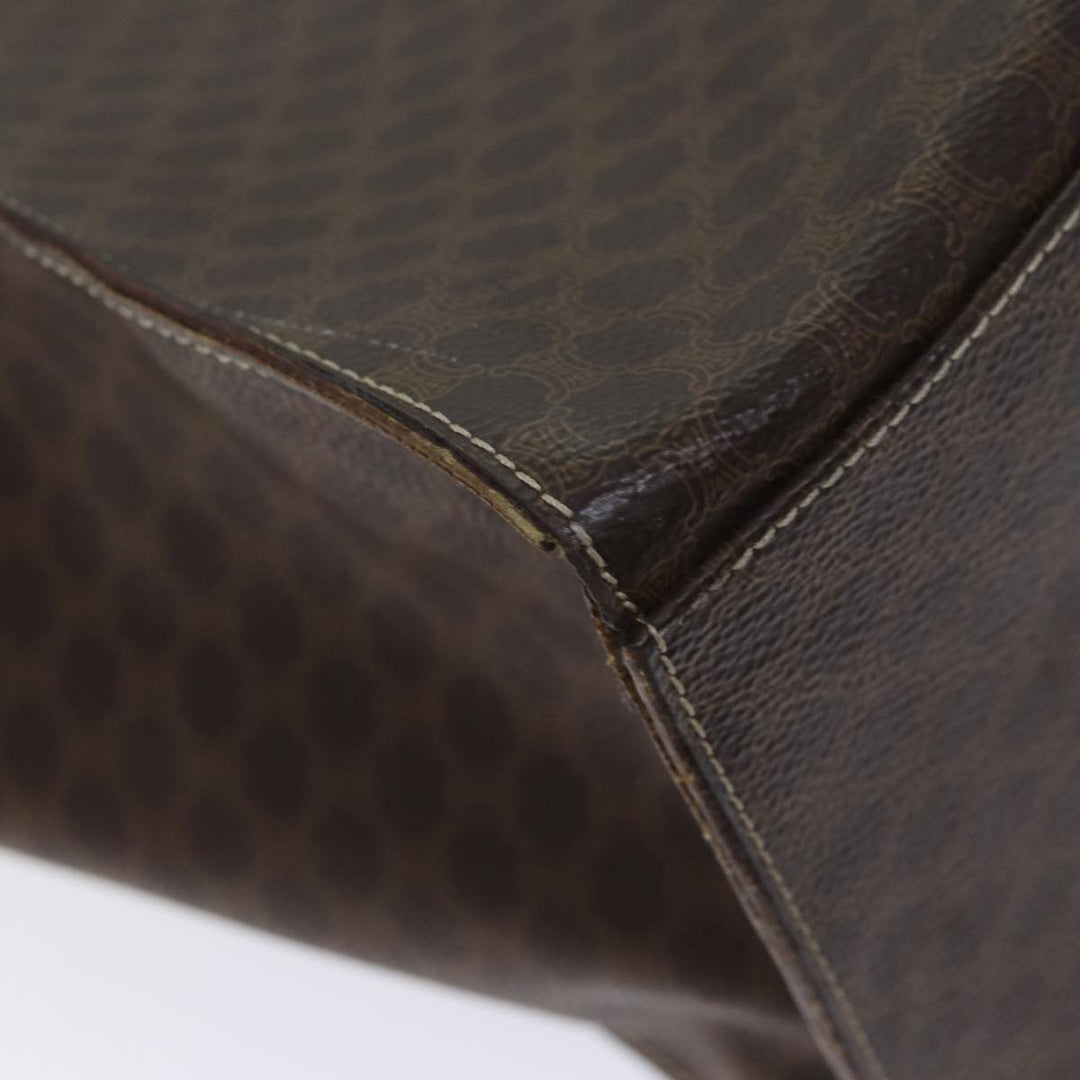 Celine Macadam Canvas Hand Bag PVC Brown Auth bs12759