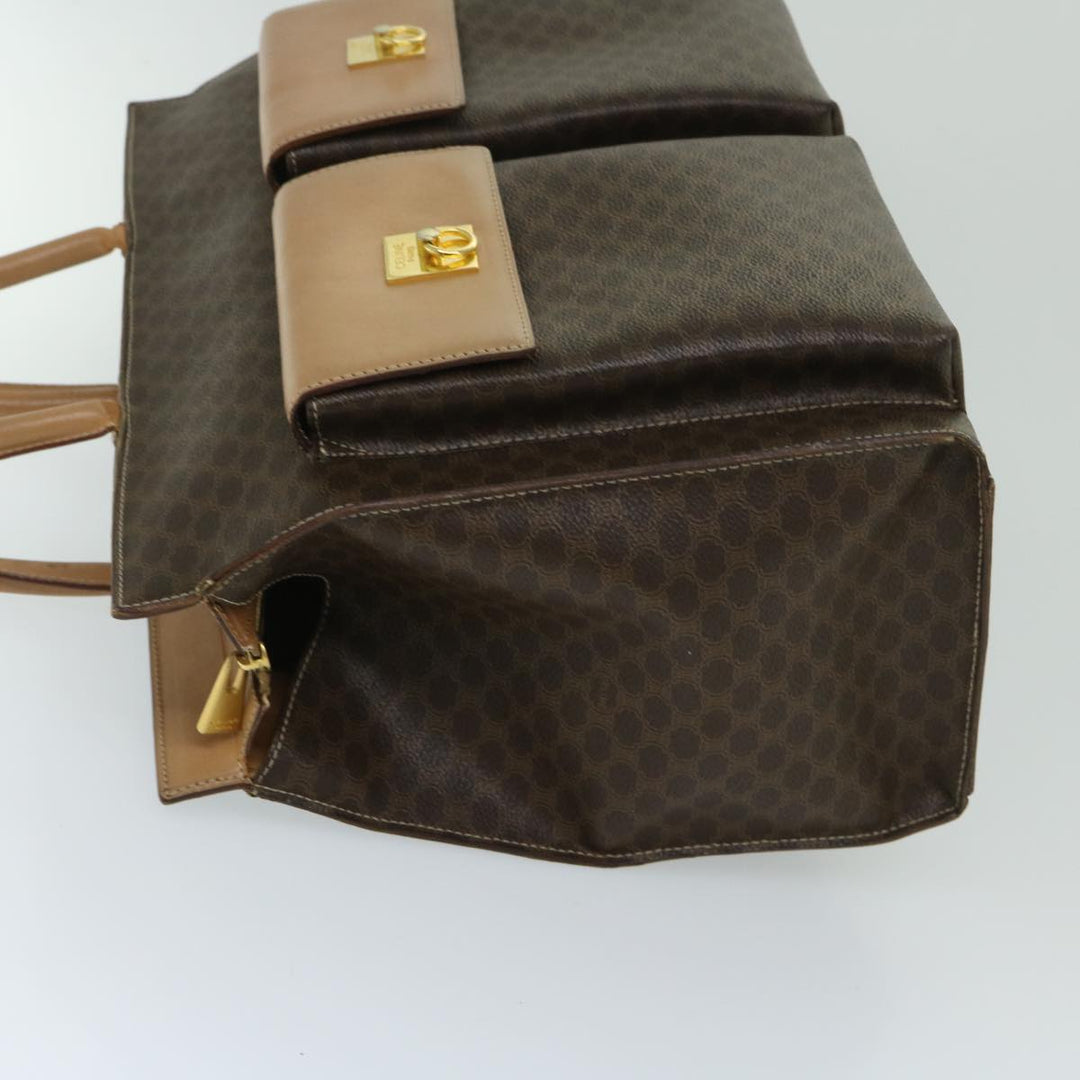 Celine Macadam Canvas Hand Bag PVC Brown Auth bs12759