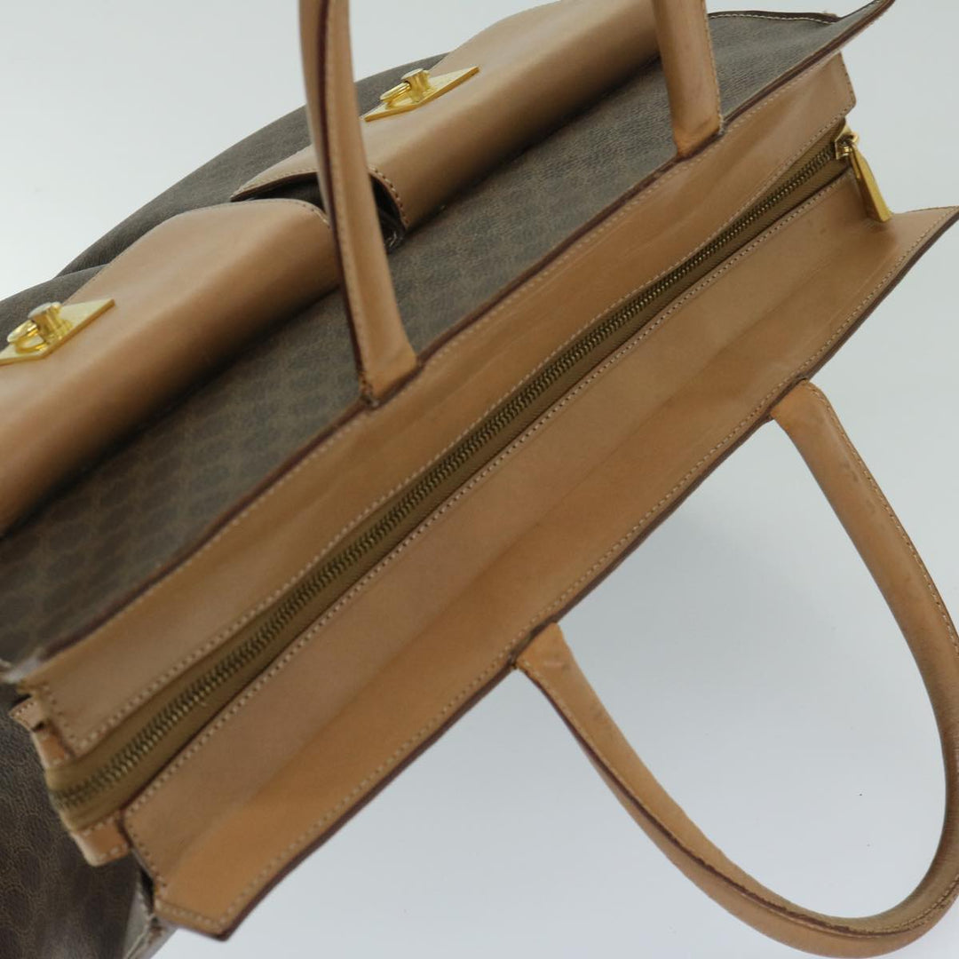 Celine Macadam Canvas Hand Bag PVC Brown Auth bs12759