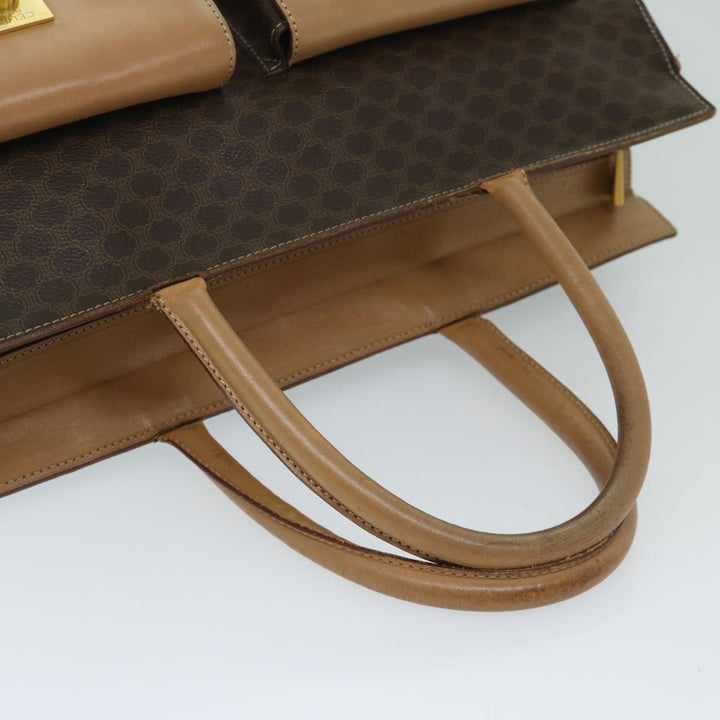Celine Macadam Canvas Hand Bag PVC Brown Auth bs12759