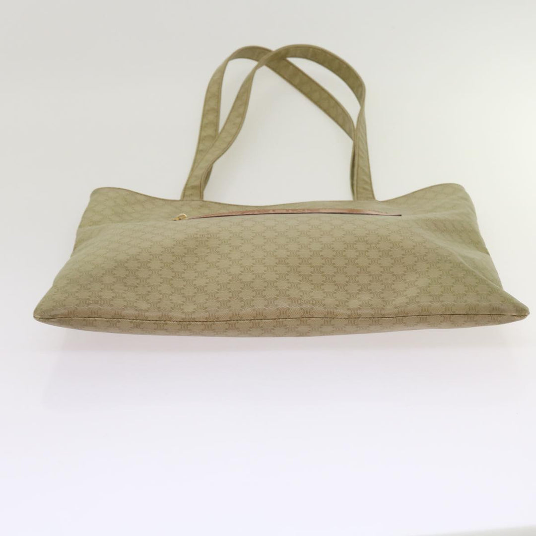Celine Macadam Canvas Tote Bag Beige Auth bs12760