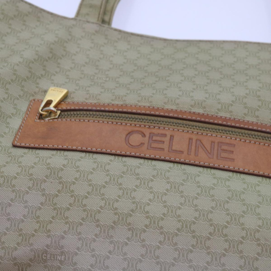 Celine Macadam Canvas Tote Bag Beige Auth bs12760