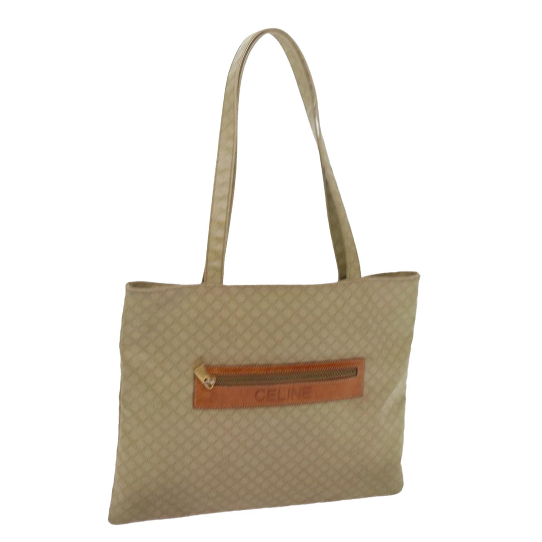 Celine Macadam Canvas Tote Bag Beige Auth bs12760