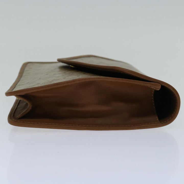 Celine C Macadam Canvas Clutch Bag Beige Auth bs12767