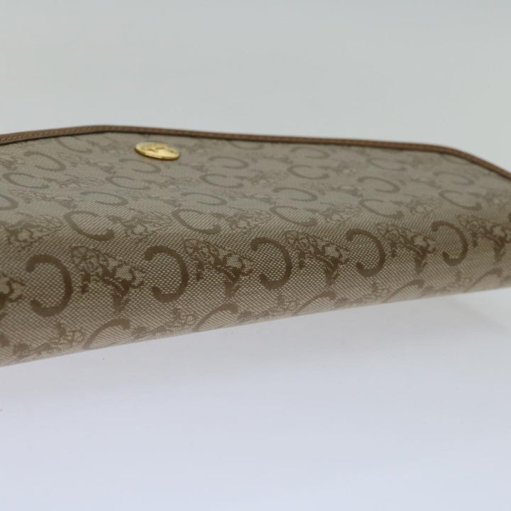 Celine C Macadam Canvas Clutch Bag Beige Auth bs12767