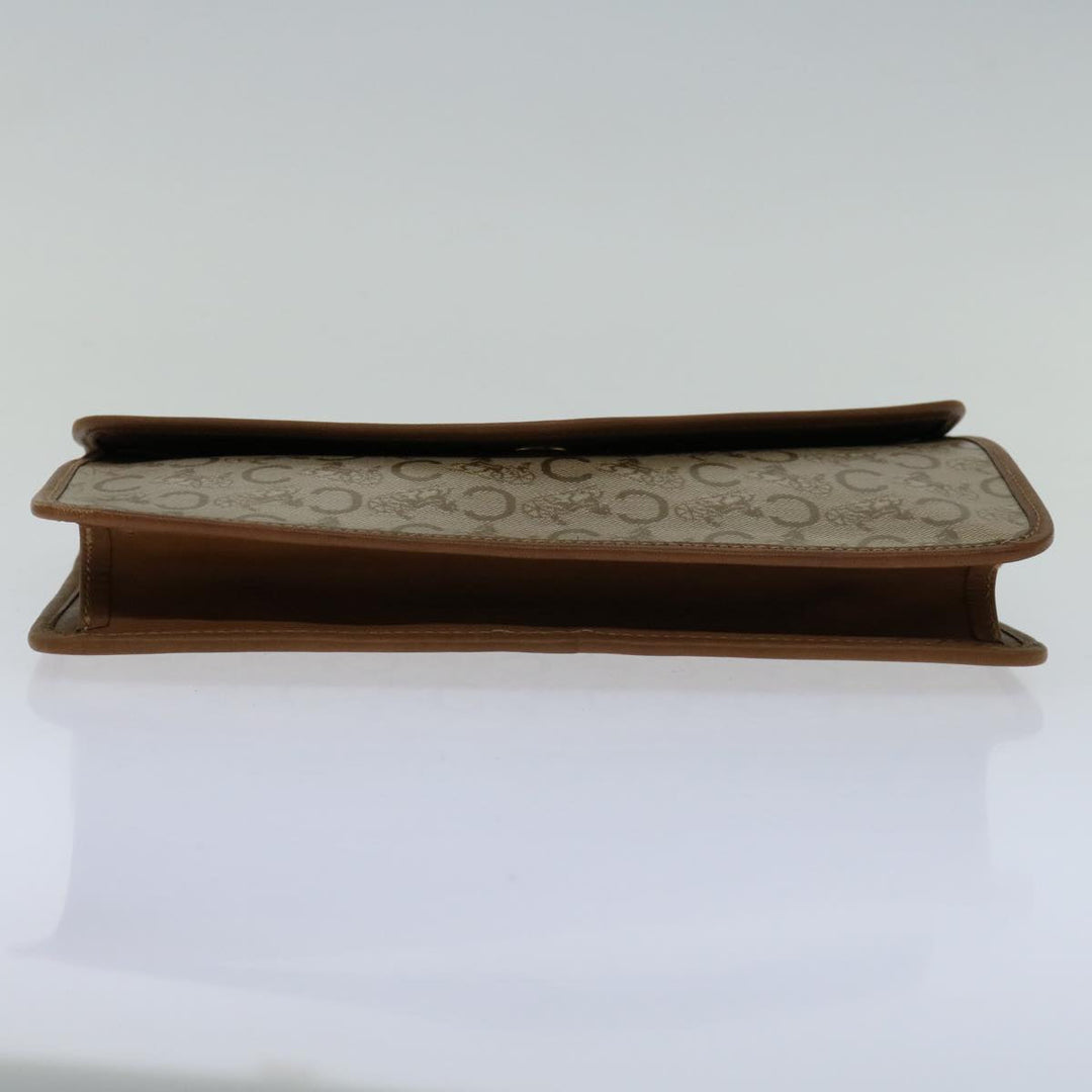 Celine C Macadam Canvas Clutch Bag Beige Auth bs12767